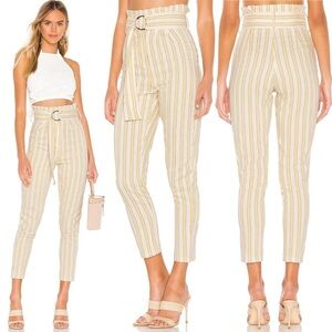 NEW Tularosa Yellow Striped Paper Bag Tapered Pant